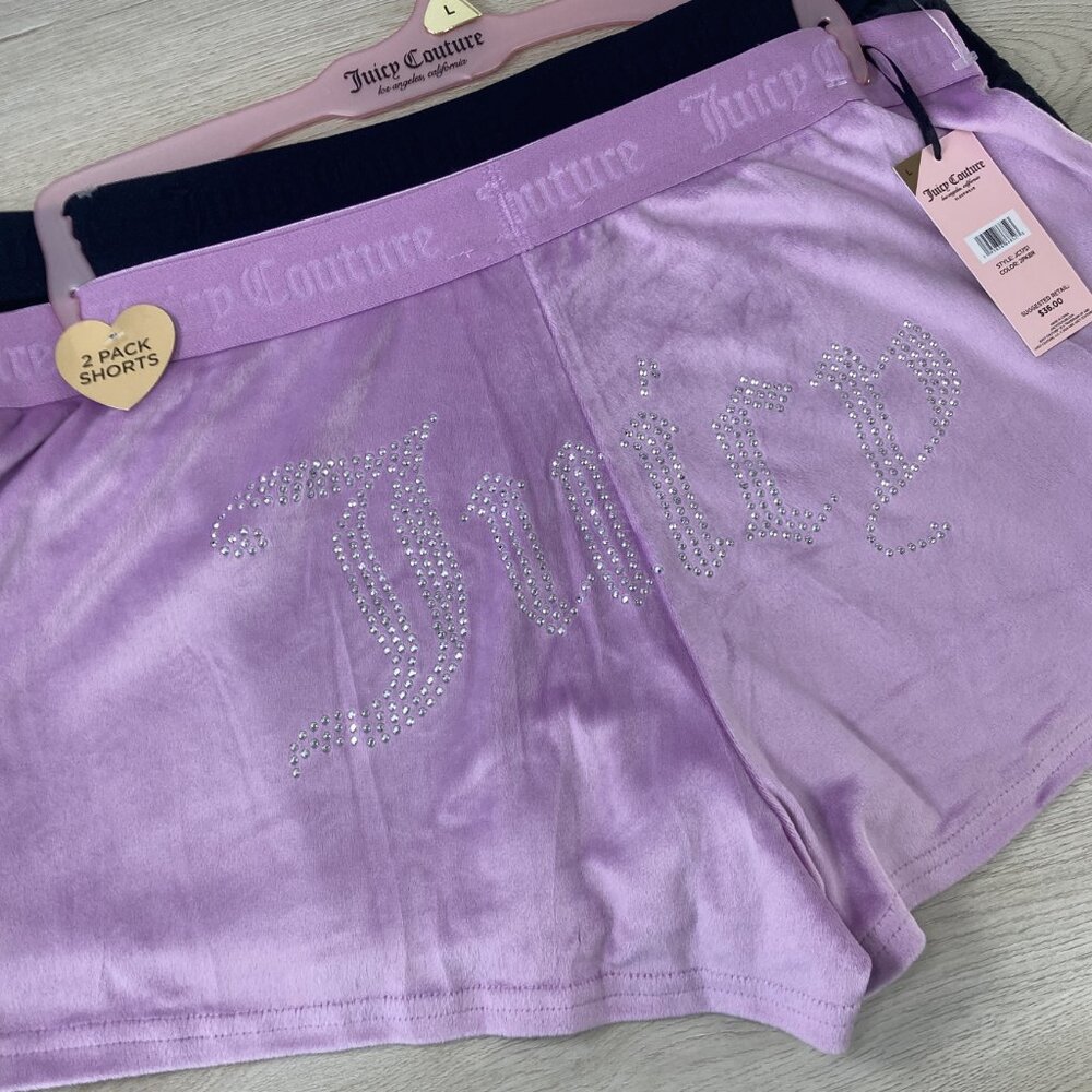 Big Bling Velour Track Shorts Sleepwear Style JC1751 2 Pair Size L, NWT